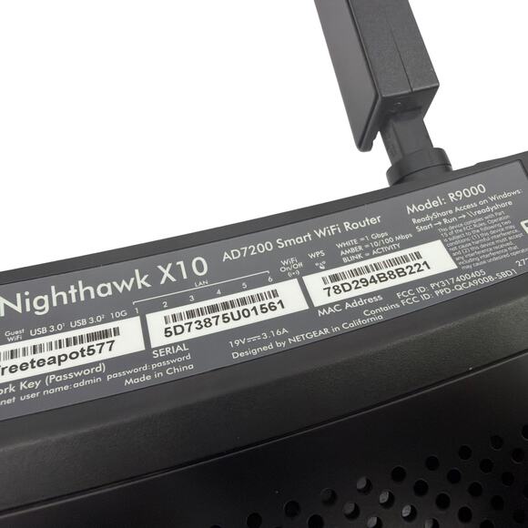 NETGEAR Nighthawk X10 R9000 AD7200 Smart WiFi Router w/ OEM Power Adapter - Picture 6 of 9